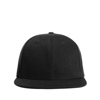 Topi Baseball 6 Panel Model Flat Brim Warna Solid Bahan Sporty Hip Hop dengan Detail Huruf Unisex untuk Musim Panas
