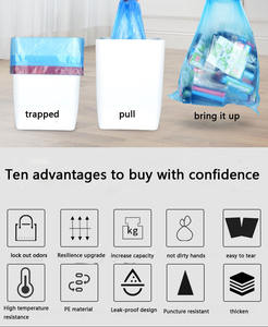 Distributeur de sacs à ordures ménager jetable pour la cuisine Sac poubelle PE avec cordon de serrage Poignées non sales Sangryorange - Product Image 5