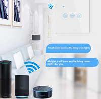 Sakelar Lampu Wifi DUOMEI Tuya Smart Life 3 Gang Warna Hitam Sakelar Sentuh Pintar Warna Putih Emas