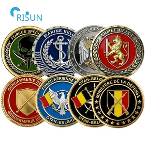 Souvenirs personnalisés du drapeau belge, médailles des forces armées, médailles commémoratives, pièces de monnaie personnalisées, pièce de monnaie de défi de la Belgique - Product Image 1
