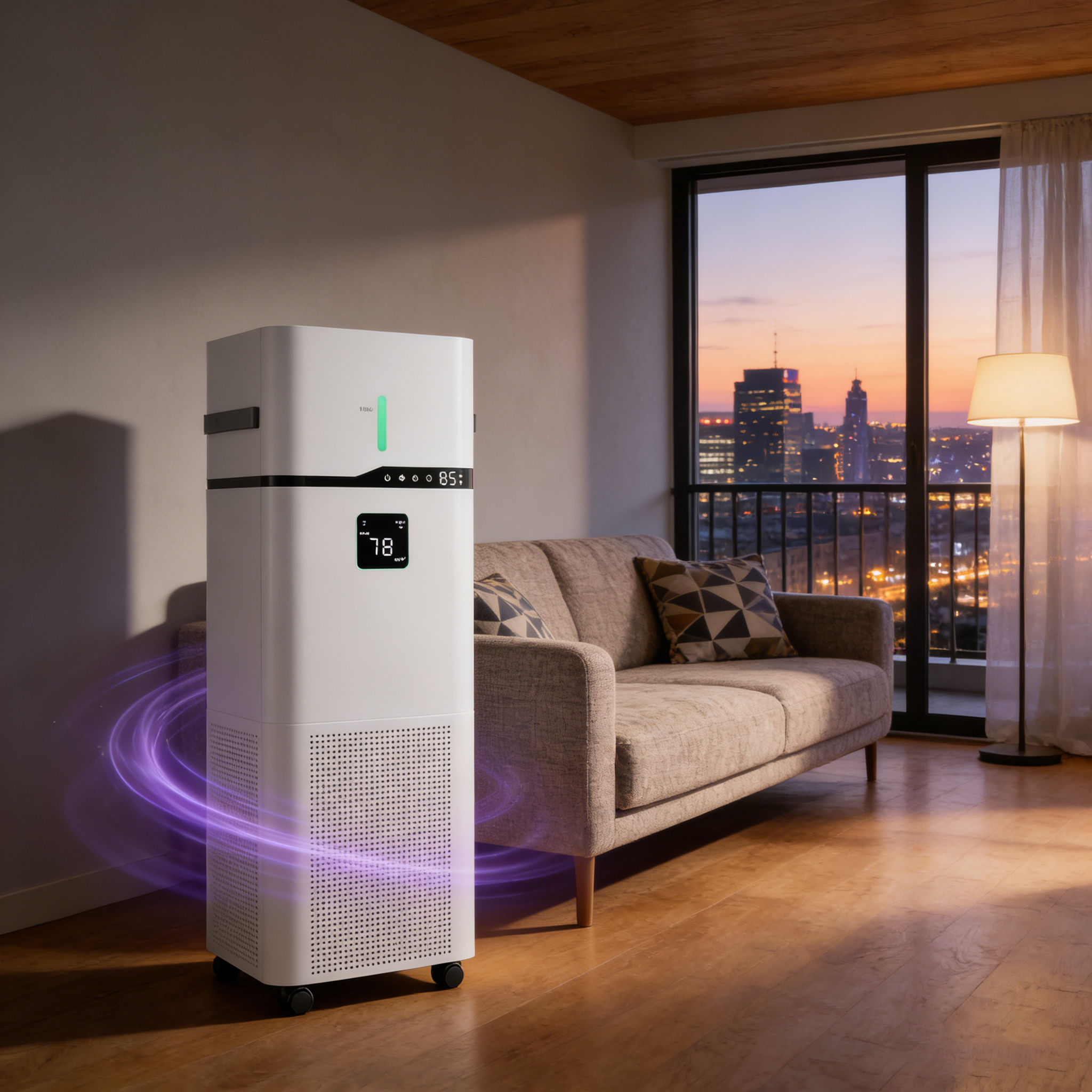 AQI Display Air Purifier and Humidifier Room Humidifier Air Purifier 3 Liters Smart Home Air Purifier