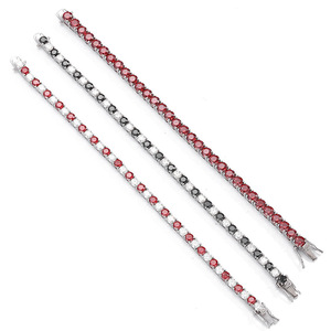 Bracelet tennis en moissanite de gros, argent sterling 925, rouge grenade, couleurs mélangées, 3 mm - 6,5 mm, VVS1 - Product Image 2