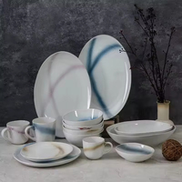 EKA-Assiettes nordiques en grès pour mariage, assiettes en céramique, vaisselle, service de table