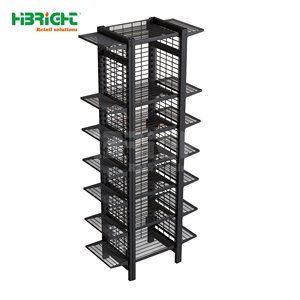 Highbright <b>Wire</b> Mesh Multi-Tier Single & Double Sided Retail Beverage & Daily Goods Display <b>Rack</b> Series for Retail Stores - Product Image 3