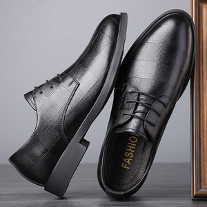 Chaussures en cuir pour hommes, bout pointu, à lacets, formelles, décontractées, tendance, taille adulte disponible - Product Image 2