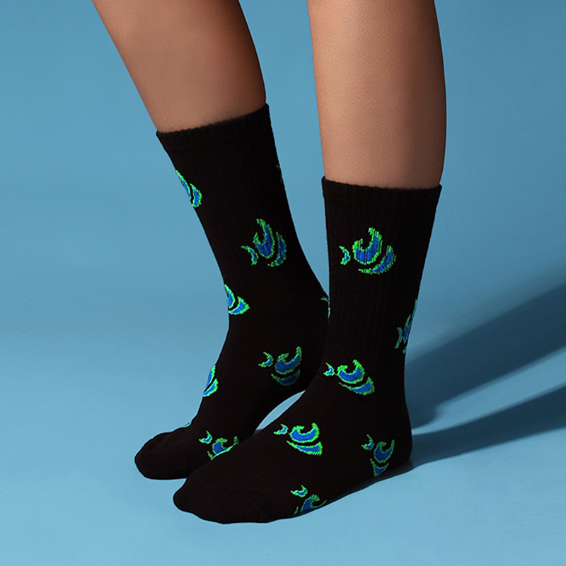 OEM Brand Custom Logo Socks Color Matching Design Men Women Crew Sport Cotton Socks Unisex
