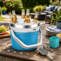 Seau à glace isotherme grande capacité 140 OZ et 240 OZ, double paroi en acier inoxydable, maintien au froid pour fêtes en plein air, camping, bar