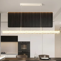 Premium Feeling Ice Crackle Hotel Restaurant Bar LED Suspension Noir Élégant Salon Bureau Acrylique Suspension