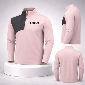 Fabricants de vêtements sur mesure, vêtements de golf à demi-zip, sweat-shirts imprimés en polyester et coton pour hommes, pull à quart de zip - Product Image 1