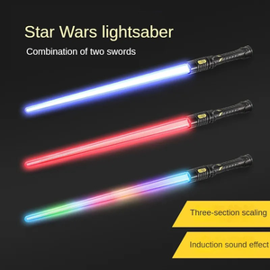 Épées lumineuses extensibles, sabres LED lumineux, sabres laser qui brillent dans le noir, épées lumineuses clignotantes, jouet pour fête - Product Image 6