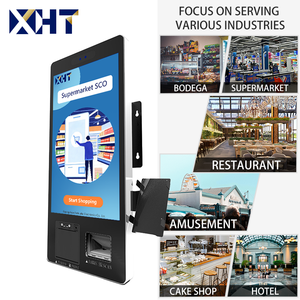 Caisse enregistreuse tactile en libre-service murale de 23,8 pouces avec Windows 10, imprimante intégrée, processeur Intel Core i5/i7, reconnaissance faciale pour - Product Image 1