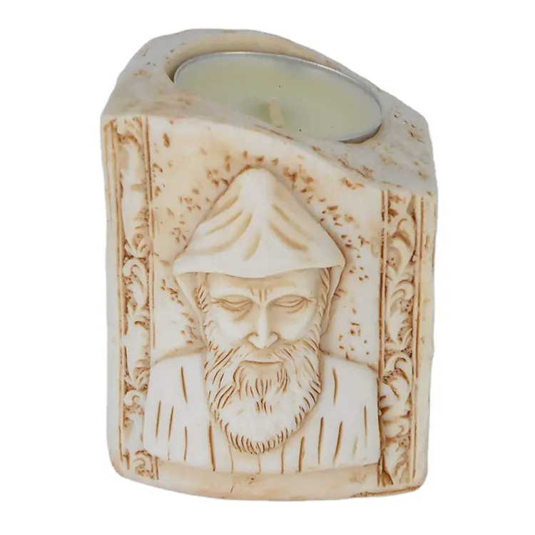 St-charbel Makhlouf du Liban Figurine Bougeoir Cadeau faveur baptême objet Décoratif