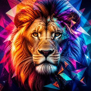 Stampa Acrilica Moderna <span class=keywords><strong>di</strong></span> Leone in Stile Pop Art Surrealista, Dipinto Colorato Lucido del <span class=keywords><strong>Re</strong></span> degli Animali per Arredamento Casa e Ufficio - Product Image 1