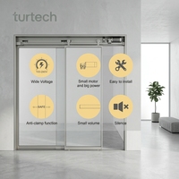 Système de porte coulissante automatique Turtech CASA3 80KGS AC Motor AC 110V pour la maison moderne, la maison et le bureau, en alliage d'aluminium