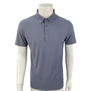 Polo deportivo de golf de tela de piqué transpirable Polo de manga corta de color sólido para hombre - Product Image 3