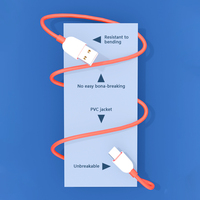 Cable USB Tipo-C de Carga Rápida, Material de PVC Reutilizable para Teléfonos Móviles y Computadoras, Carga Rápida de 5A, Transferencia de Datos, Marca Privada