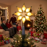 Éclairage de sommet d'arbre de Noël LED blanc chaud à intensité variable, étanche IP33, transfrontalier, 30 pouces