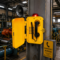 Teléfono de Emergencia de Alta Resistencia con Baliza de Advertencia y Bocina PA para Plataformas Petroleras, Minas y Sitios Industriales, Teléfono Industrial Impermeable