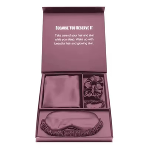 Bandeau Göz Bakım Seti Özel Logo 3'lü Set Saten İpek Uyku Seti Göz Maskesi Yastık Kılıfı Uyku Hediye Kutusu - Product Image 4