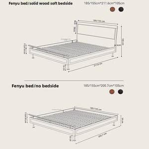 <span class=keywords><strong>Cama</strong></span> Doble Moderna Tapizada Lumio, Color Madera de Cerezo, Respaldo Suave, Madera Maciza, Dormitorio Principal, <span class=keywords><strong>Segunda</strong></span> <span class=keywords><strong>Mano</strong></span>, 2 Años de Garantía - Product Image 3