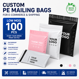 Bolsa de Envío Ecológica Personalizada con Logotipo, Bolsa de Poliéster Negra Reciclada, Apta para el Embalaje de Envíos <span class=keywords><strong>Express</strong></span> - Product Image 1