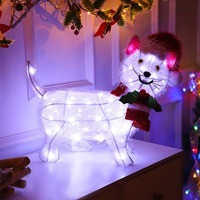 47cm Motif Animal Lumières De Noël Éclairé Golden Labrador Dog Pré-Lit LED Décoration De Vacances De Noël