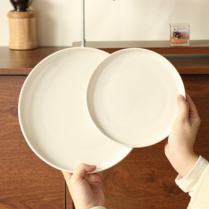จานสเต็กเซรามิกสไตล์ตะวันตกทรงกลม 7.8 นิ้ว สีขาวมินิมอล ใช้กับเครื่องล้างจานได้ เหมาะสำหรับพาสต้า อาหารเช้า งานเลี้ยง - Product Image 5