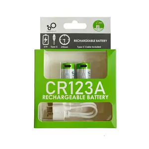 Porta USB di tipo C 3.7V CR123 batteria di grande capacità 700mAh CR123A batteria ricaricabile agli ioni di litio per fotocamera digitale