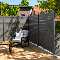Panneau de clôture en WPC à lattes espacées, écran d'intimité composite pour jardin, balcon, terrasse, aménagement paysager, imperméable, faible entretien