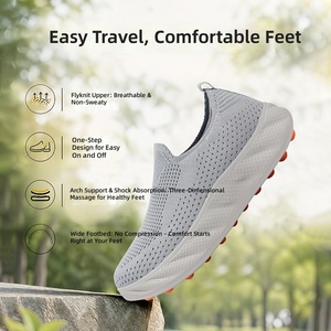 Zapatillas Ortopédicas para Caminar, <span class=keywords><strong>Hombre</strong></span> y Mujer, Puntera Ancha, Soporte de Arco, Transpirables, Tejido Fly Knit, Sin Cordones, Mocasines Casuales, Antideslizantes, Resistentes al Agua - Product Image 1