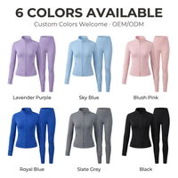 Ensemble de yoga personnalisé OEM pour femme grande taille, veste de fitness à demi-zip, écologique, séchage rapide, respirante, anti-transpiration, marque privée, pour la gym