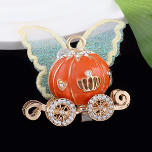 DIY téléphone portable porte-clés collier accessoires incrustés citrouille chariot papillon ailes diamant boule porter droite fabrication de bijoux - Product Image 6