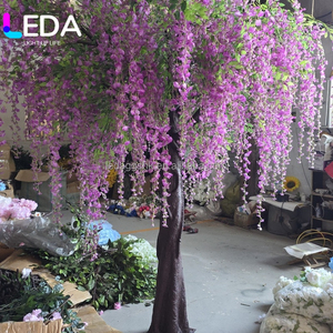 Arbre artificiel LEDA Glycine 2,5 m, décor floral violet pour mariage, utilisation intérieure/extérieure, plante en plastique haute simulation, pièce unique - Product Image 2