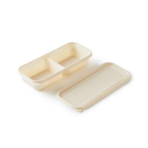 Boîte à lunch bento jetable écologique et biodégradable en amidon de maïs jaune réutilisable avec compartiments pour plats à emporter - Product Image 3