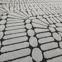 Hochwertiger Handgetufteter Hochflor-Teppich mit Schlingenstruktur, Flammhemmend, für Hotelzimmer, aus 100% Neuseeland-Wolle