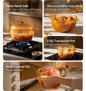 <span class=keywords><strong>Casserole</strong></span> en verre de 2,5 L de qualité alimentaire, à chauffage rapide et uniforme, directement de l'usine, avec boîte colorée - Product Image 5