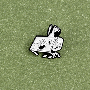Pin de esmalte personalizado con diseño 'Tired of Working', broches en blanco y negro, insignia 'Crashing Girl' para solapa de camisa y bolso, joyería de dibujos animados, regalo para amigos - Product Image 2