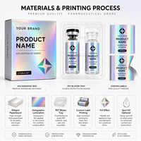 Caja de Embalaje para Frascos Farmacéuticos de Papel Artístico con Brillo y Estampado en Relieve Ecológica Personalizada al por Mayor con Bandeja Insertable de Plástico Transparente