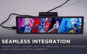 จอเสริม Jungle Leopard ขนาด 9.16 นิ้ว LCD HD ความละเอียด 1920x480 พอร์ตเชื่อมต่อ USB 9 พิน/Type-C 4 พอร์ต สำหรับเคสคอมพิวเตอร์ตั้งโต๊ะ พร้อมแถบแม่เหล็ก - Product Image 2