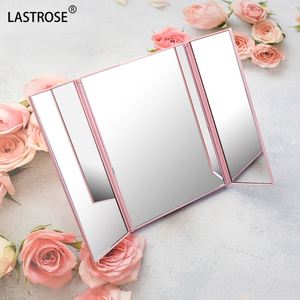 Factory Wholesale Foldable Trifold Vanity <b>Table</b> <b>Mirror</b> ABS Plastic Tri-fold Portable Travel Magnified MakeUp <b>Mirror</b> - Product Image 4