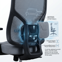 Chaise de bureau ergonomique pivotante en maille confortable et abordable, chaise de conférence exécutive inclinable rembourrée pour le travail