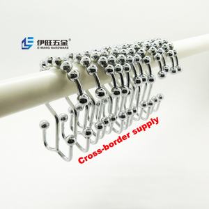 Accessoires pour rideau de douche YIWANG, crochets et anneaux en métal chromé pour rideau de douche - Product Image 1