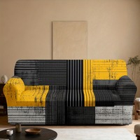 Günstige Sofabezüge vom Hersteller, Retro Gestreifter Geometrischer Sofaschutz, Dehnbarer Staubdichter Sofabezug