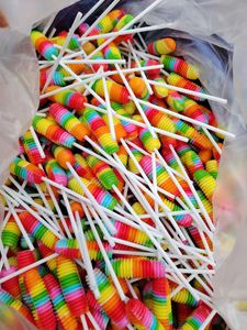 Halal colorido surtido <span class=keywords><strong>de</strong></span> frutas sabor dulce oruga forma piruleta <span class=keywords><strong>caramelo</strong></span> - Product Image 6