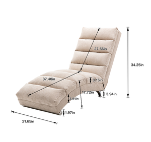 OE HOME Luxury <b>Upholstered</b> Chaise Lounge <b>Chair</b> Vibration Swivel for Relaxation Modern Fixed Back Fabric Leisure Living Room - Product Image 6
