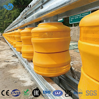 Système de barrière de sécurité routière MASH TL4 EVA PU à rouleaux, barrière anti-collision double à rouleaux pour la sécurité routière