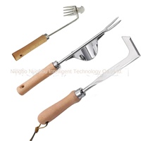 Ensemble d'outils de jardinage trois pièces en acier inoxydable pour le marché d'Asie du Sud-Est : désherbeur, décompacteur de sol pratique et extracteur de racines