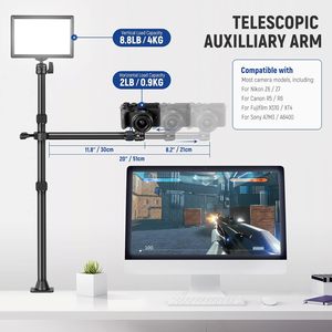 Neewer Tl253a + ds001 têtes vis adaptateur Table lumière support Table caméra trépied avec 2 bras télescopiques support de téléphone boule - Product Image 3
