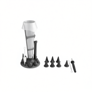 <b>Piping</b> <b>Bag</b> Set With Holder 500 Ml And 1000 Ml <b>Bags</b> 6 Nozzles Sealing Clip Cake Decorating Tools - Product Image 2