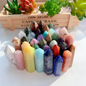 Wholesale Natural Rose Quartz Crystals Crystal Tower Multiple Materials Mix Color Wand Point Healing Stones For Sale